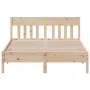 Bed frame with solid pine wood headboard 140x200 cm by , Beds and slatted bases - Ref: Foro24-842646, Price: 145,36 €, Discou...