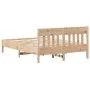 Bed frame with solid pine wood headboard 140x200 cm by , Beds and slatted bases - Ref: Foro24-842646, Price: 145,36 €, Discou...