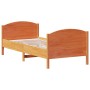 Estructura cama con cabecero madera pino marrón cera 75x190 cm de , Camas y somieres - Ref: Foro24-842577, Precio: 101,06 €, ...