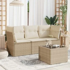 Juego de sofás jardín con cojines 4 pzas ratán sintético beige de , Conjuntos de jardín - Ref: Foro24-3249057, Precio: 262,34...