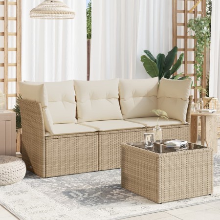 Juego de sofás jardín con cojines 4 pzas ratán sintético beige de , Conjuntos de jardín - Ref: Foro24-3249057, Precio: 282,08...