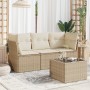 Juego de sofás jardín con cojines 4 pzas ratán sintético beige de , Conjuntos de jardín - Ref: Foro24-3249057, Precio: 282,08...