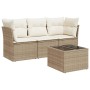 Juego de sofás jardín con cojines 4 pzas ratán sintético beige de , Conjuntos de jardín - Ref: Foro24-3249057, Precio: 282,08...