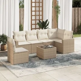 7-piece garden sofa set and beige synthetic rattan cushions by , Modular outdoor sofas - Ref: Foro24-3251375, Price: 483,99 €...