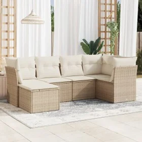 Juego de sofás jardín con cojines 6 pzas ratán sintético beige de , Conjuntos de jardín - Ref: Foro24-3249787, Precio: 405,04...