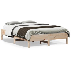 Estructura de cama madera maciza de pino 120x190 cm de , Camas y somieres - Ref: Foro24-842722, Precio: 86,03 €, Descuento: %