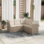 Juego de sofás jardín con cojines 5 pzas ratán sintético beige de , Conjuntos de jardín - Ref: Foro24-3249457, Precio: 367,48...