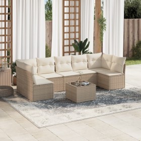 Juego de sofás de jardín con cojines beige 8 pzas ratán PE de , Conjuntos de jardín - Ref: Foro24-3249277, Precio: 547,89 €, ...