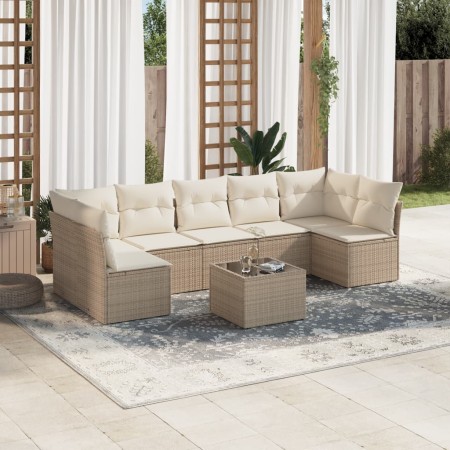 Juego de sofás de jardín con cojines beige 8 pzas ratán PE de , Conjuntos de jardín - Ref: Foro24-3249277, Precio: 547,89 €, ...
