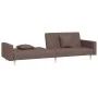 Sofá cama de 2 plazas con dos almohadas tela gris taupe de , Sofás - Ref: Foro24-375908, Precio: 296,41 €, Descuento: %