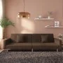 Sofá cama de 2 plazas con dos almohadas tela marrón de , Sofás - Ref: Foro24-375903, Precio: 277,01 €, Descuento: %