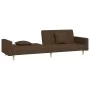 Sofá cama de 2 plazas con dos almohadas tela marrón de , Sofás - Ref: Foro24-375903, Precio: 277,01 €, Descuento: %