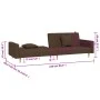 Sofá cama de 2 plazas con dos almohadas tela marrón de , Sofás - Ref: Foro24-375903, Precio: 277,01 €, Descuento: %