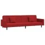 Sofá cama de 2 plazas con dos almohadas terciopelo rojo tinto de , Sofás - Ref: Foro24-375922, Precio: 263,99 €, Descuento: %
