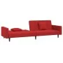 Sofá cama de 2 plazas con dos almohadas terciopelo rojo tinto de , Sofás - Ref: Foro24-375922, Precio: 263,99 €, Descuento: %