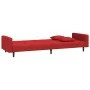 Sofá cama de 2 plazas con dos almohadas terciopelo rojo tinto de , Sofás - Ref: Foro24-375922, Precio: 263,99 €, Descuento: %