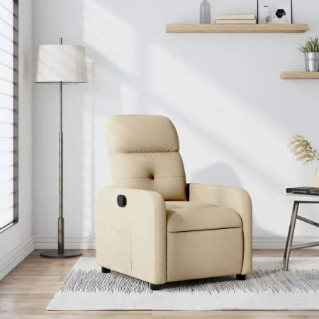 Sillón reclinable de tela crema de , Sillones - Ref: Foro24-374205, Precio: 209,48 €, Descuento: %