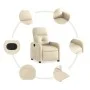 Sillón reclinable de tela crema de , Sillones - Ref: Foro24-374205, Precio: 209,48 €, Descuento: %