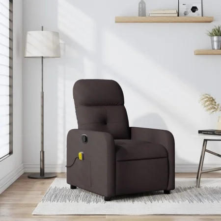 Sillón de masaje reclinable de tela marrón oscuro de , Sillones - Ref: Foro24-374211, Precio: 187,97 €, Descuento: %