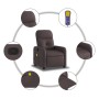 Sillón de masaje reclinable de tela marrón oscuro de , Sillones - Ref: Foro24-374211, Precio: 206,50 €, Descuento: %