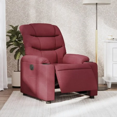 Sillón reclinable eléctrico tela rojo tinto de , Sillones - Ref: Foro24-3206630, Precio: 286,18 €, Descuento: %