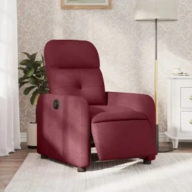 Sillón reclinable eléctrico tela rojo tinto de , Sillones - Ref: Foro24-3206780, Precio: 239,28 €, Descuento: %