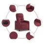 Sillón reclinable eléctrico tela rojo tinto de , Sillones - Ref: Foro24-3206780, Precio: 239,28 €, Descuento: %