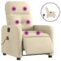 Sillón reclinable de masaje eléctrico tela color crema de , Sillones - Ref: Foro24-3206794, Precio: 255,85 €, Descuento: %