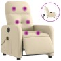 Sillón reclinable de masaje eléctrico tela color crema de , Sillones - Ref: Foro24-3206794, Precio: 251,26 €, Descuento: %