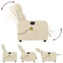 Sillón reclinable de masaje eléctrico tela color crema de , Sillones - Ref: Foro24-3206794, Precio: 255,85 €, Descuento: %