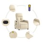 Sillón reclinable de masaje eléctrico tela color crema de , Sillones - Ref: Foro24-3206794, Precio: 251,26 €, Descuento: %