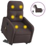 Sillón masaje eléctrico reclinable elevable tela marrón oscuro de , Sillones - Ref: Foro24-3206827, Precio: 317,07 €, Descuen...