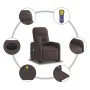 Elektrischer Massagesessel mit hochklappbarer Liege, dunkelbrauner Stoff von , Sessel - Ref: Foro24-3206827, Preis: 323,17 €,...