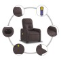 Sillón masaje eléctrico reclinable elevable tela marrón oscuro de , Sillones - Ref: Foro24-3206827, Precio: 317,07 €, Descuen...
