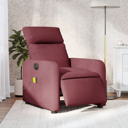 Sillón de masaje reclinable eléctrico tela rojo tinto de , Sillones - Ref: Foro24-3206693, Precio: 265,95 €, Descuento: %