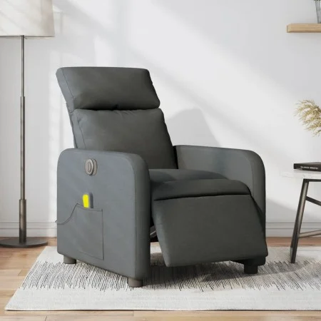 Sillón reclinable de masaje eléctrico tela gris oscuro de , Sillones - Ref: Foro24-3206691, Precio: 267,42 €, Descuento: %