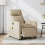 Sillón reclinable de masaje eléctrico tela color crema de , Sillones - Ref: Foro24-3206698, Precio: 272,78 €, Descuento: %