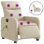 Sillón reclinable de masaje eléctrico tela color crema de , Sillones - Ref: Foro24-3206698, Precio: 272,78 €, Descuento: %