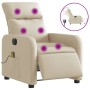 Sillón reclinable de masaje eléctrico tela color crema de , Sillones - Ref: Foro24-3206698, Precio: 267,57 €, Descuento: %