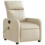 Sillón reclinable de masaje eléctrico tela color crema de , Sillones - Ref: Foro24-3206698, Precio: 272,78 €, Descuento: %