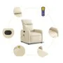 Sillón reclinable de masaje eléctrico tela color crema de , Sillones - Ref: Foro24-3206698, Precio: 272,78 €, Descuento: %