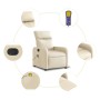 Sillón reclinable de masaje eléctrico tela color crema de , Sillones - Ref: Foro24-3206698, Precio: 267,57 €, Descuento: %