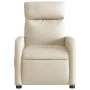 Sillón reclinable de masaje eléctrico tela color crema de , Sillones - Ref: Foro24-3206698, Precio: 272,78 €, Descuento: %