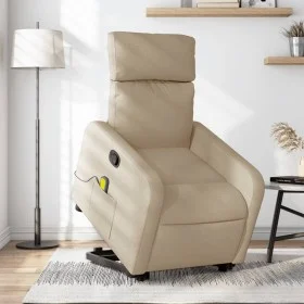 Silla de masaje reclinable de pie de tela color crema de , Sillones - Ref: Foro24-3206716, Precio: 308,34 €, Descuento: %