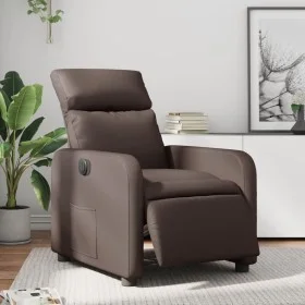 Sillón reclinable eléctrico de cuero sintético marrón de , Sillones - Ref: Foro24-3206737, Precio: 240,37 €, Descuento: %