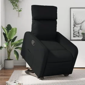 Sillón reclinable elevable cuero artificial negro de , Sillones - Ref: Foro24-3206749, Precio: 272,83 €, Descuento: %