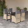 Set comedor de jardín 5 pzas con cojines ratán sintético beige en Conjuntos de jardín | Comprar online en Foru.es