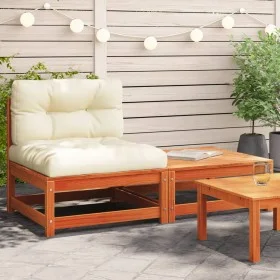 Sofá de jardín sin reposabrazos con cojines y reposapiés de , Sofás modulares de exterior - Ref: Foro24-838138, Precio: 120,5...