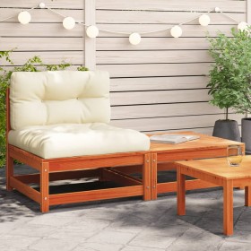 Sofá de jardín sin reposabrazos con cojines y reposapiés de , Sofás modulares de exterior - Ref: Foro24-838138, Precio: 121,6...
