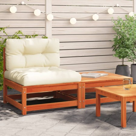 Sofá de jardín sin reposabrazos con cojines y reposapiés de , Sofás modulares de exterior - Ref: Foro24-838138, Precio: 121,6...